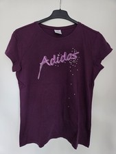 Adidas Vintage T-Sirt Damen Lila-Glitzer/Stra...