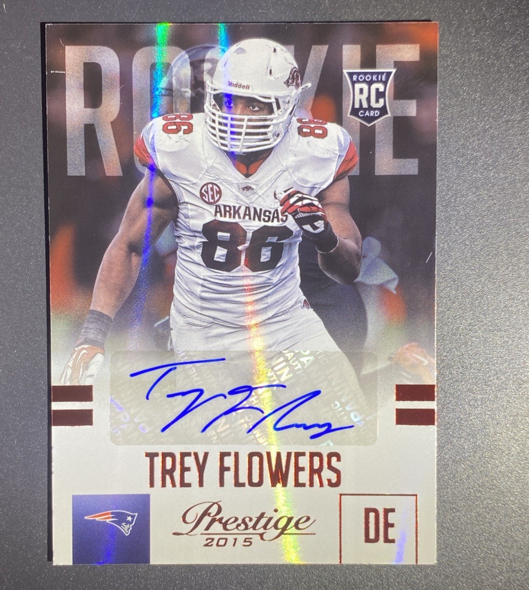 Trey Flowers Panini Prestige #295 Autograph-Extra Points Red