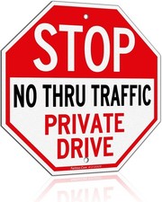 Private Drive Sign - 12X12 Inch Reflective Aluminum Sign, Weather/Fade