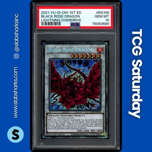 2021 YU-GI-OH! LIGHTNING OVERDRIVE 1ST ED #LIOV-EN100 BLACK ROSE DRAGON PSA 10