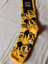 New With Tags Disney's Happy Socks Yellow Mickey Mouse Emotions Socks