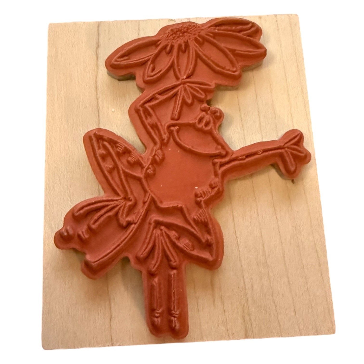 Penny Black Jump For Joy 3702J Frog Dancing With Flower Rubber Stamp NEW