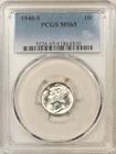 1940-S MERCURY DIME - PCGS MS-65, BLAZING WHITE & CLOSE TO FB!
