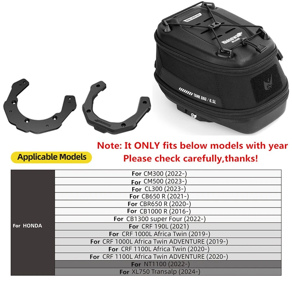 Bolsa de tanque de combustible imán antirrobo para motocicleta Honda CB650R CBR650R CB1000R Foto 2 de 4