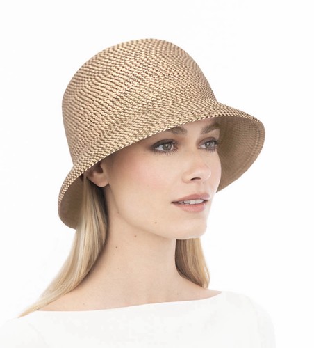 Eric Javits Squishee Pith Packable Straw Hat NWT $295 SPF 50 Bark