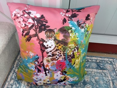 Debenhams Kissenbezug Gepard & tropische Blumen 