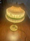 Antique Boudoir Lamp Hand Painted Milk Glass Globe Cast Iron Base Required