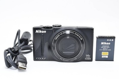 Nikon COOLPIX S8200 black Compact Digital Camera Works well [ Very