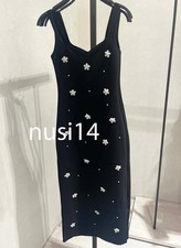 ZARA NEW WOMAN STRAPPY FLORAL STRETCH MIDI DRESS BLACK S,M,L 5584/225/800