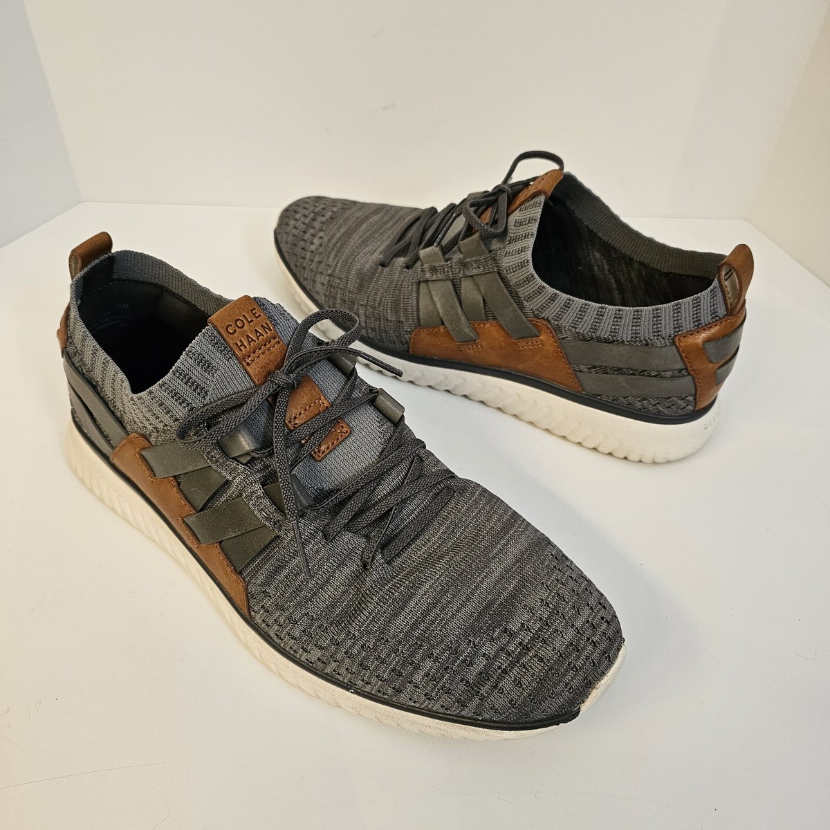 Cole Haan Grand Motion Woven Sneakers Men's Size 10 M Gray Brown