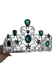 Green wicked crown Women Crystal Queen Rhinestone Princess, Wedding Gift queen