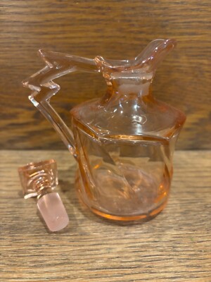 HEISEY PINK FLAMINGO CRUET WITH STOPPER 