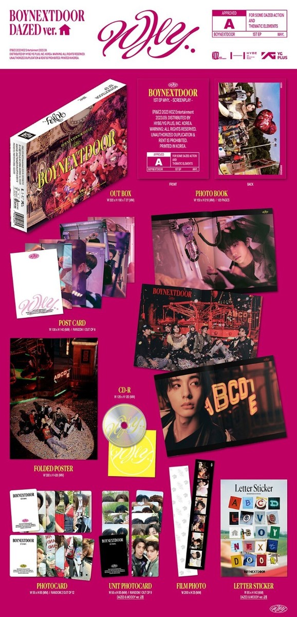 K-POP BOYNEXTDOOR 1st EP Album WHY DAZED CD+Book+P.Card+Film+