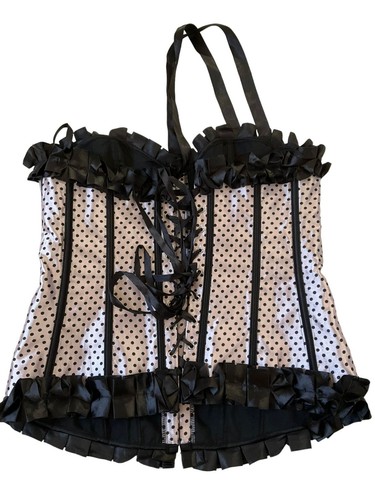 Korsett Damen Größe XL rosa Tupfen schwarz neu ohne Etikett (10H-24) - Bild 3 von 6