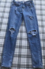Wild Fable Girls Distressed Blue High Rise Skinny Denim Jeans Size 4 Blue 26x27