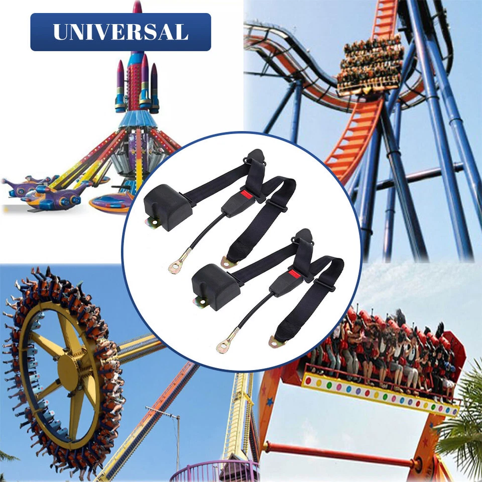 2PCS Retractable 3 Point Safety Seat Belt Straps Car Vehicle Adjustable Belt Kit - Image 4 of 4