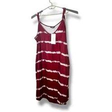 Bloomchic Red White Striped Tie Dye Tank Dress Size 22 24 New