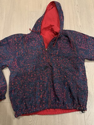 Vintage 90s Nike Reversible Windbreaker Jacket Size S S Hoody Swoosh Center VTG