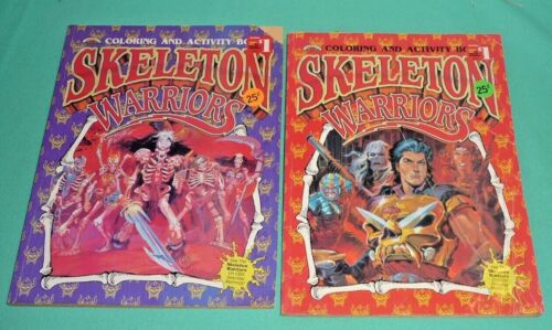 2 Vintage Skeleton Warriors Coloring & Activity Book 1994 NOS a few pages done. - Picture 1 of 10