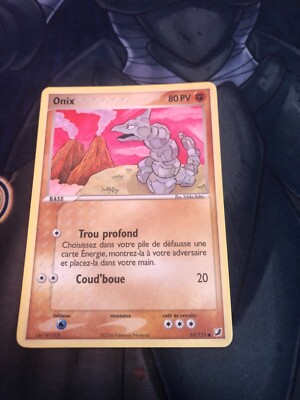 Onix Pokemon Karte gebraucht 80 PV Französisch 65/115 2006 ex Force Cachees
