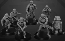 Star Wars Legion Phase II Clone Troopers Unit Expansion Proxy Models 3d Printed