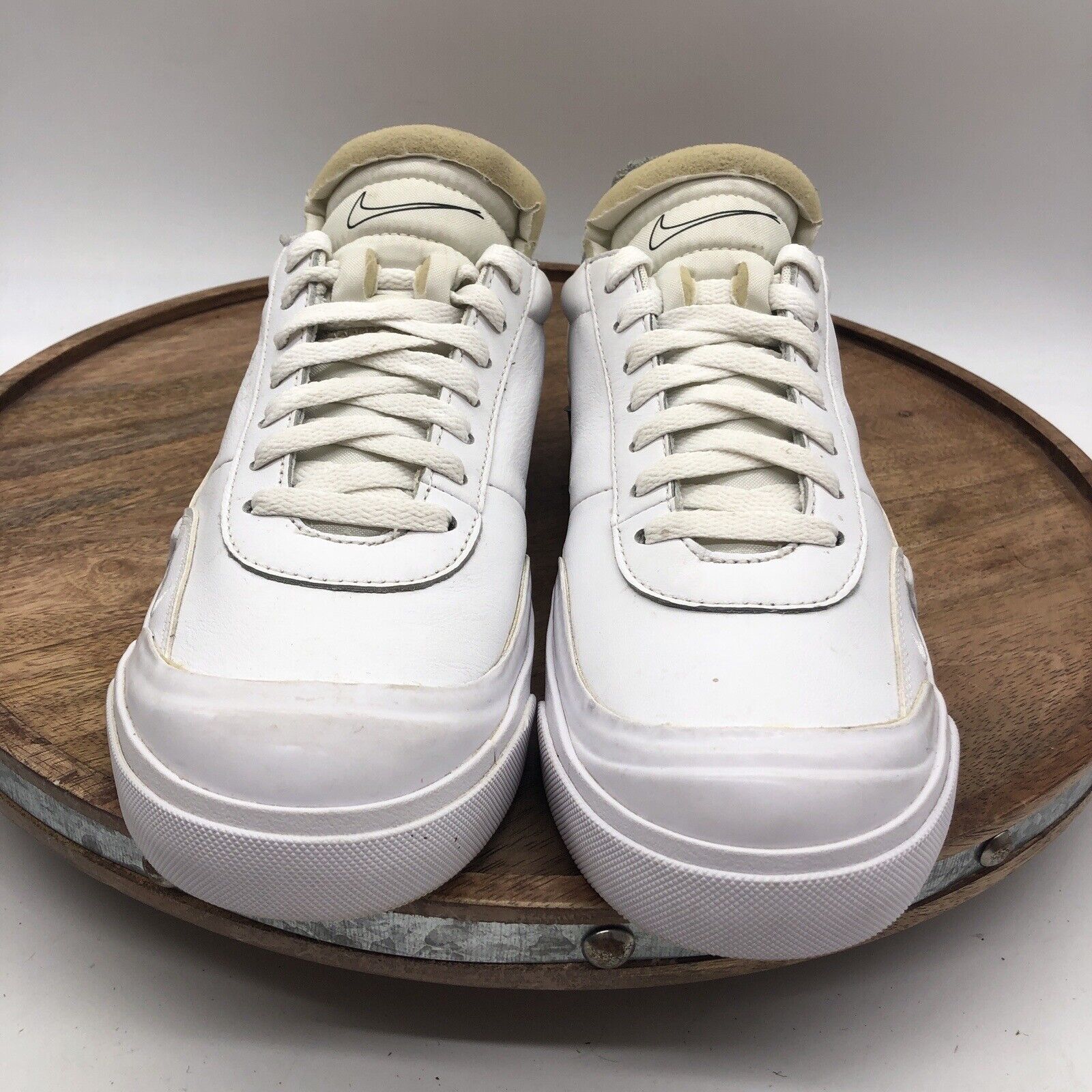 Nike Drop-Type Premium Blazer Mens Size 8.5 White Triple Leather Shoe  CN6916-100