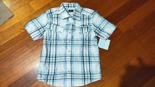Urban Supply Boys Blue / White / Grey Checks Button Up Top - Size 10