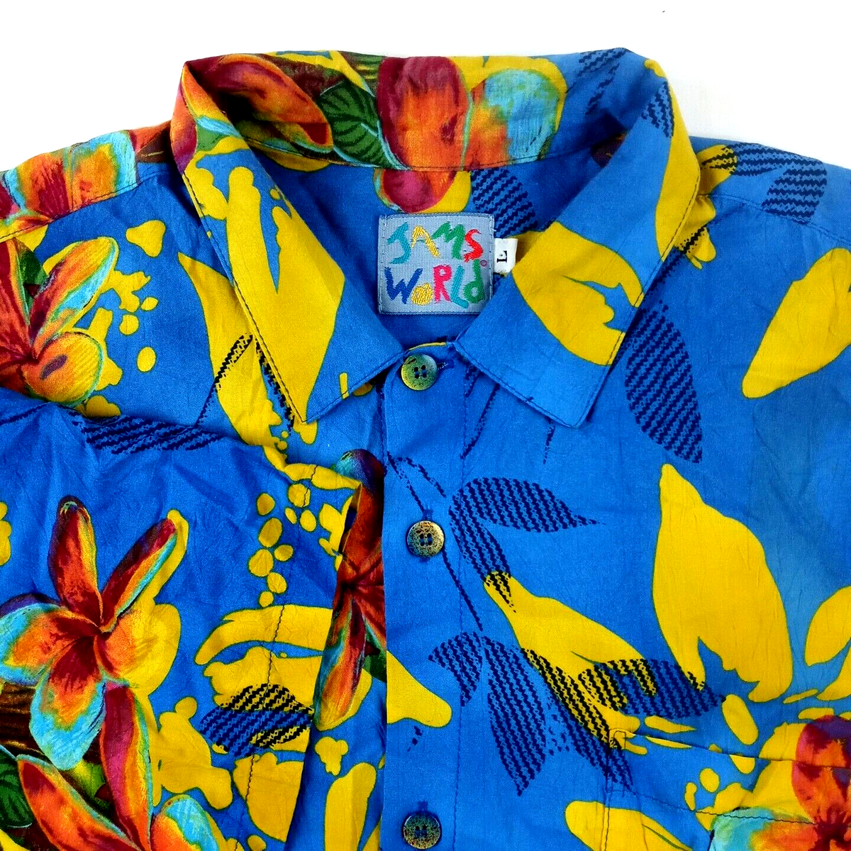 Jams World Shirt Mens Large Francesca Floral Rayol Hawaiian USA 