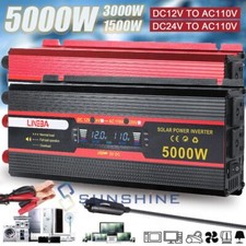 Car Power Inverter 5000W DC 12V To AC 110V Modified Wave Solar Converter 4 USB