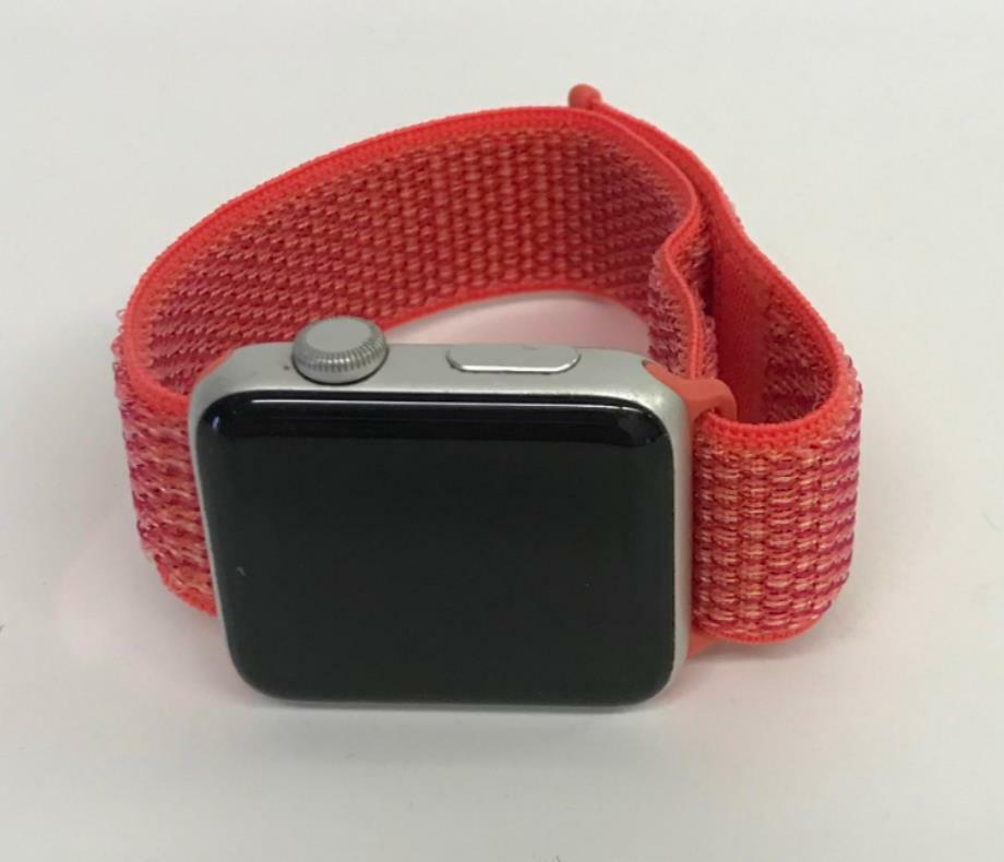 Decent Condition Apple Watch Series 2 42mm Silver Case Red Nylon Band GPS