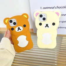 Brown&white Colours Silicone cases For iPhone 11,12,13,14,15 Non-Scratch Screen