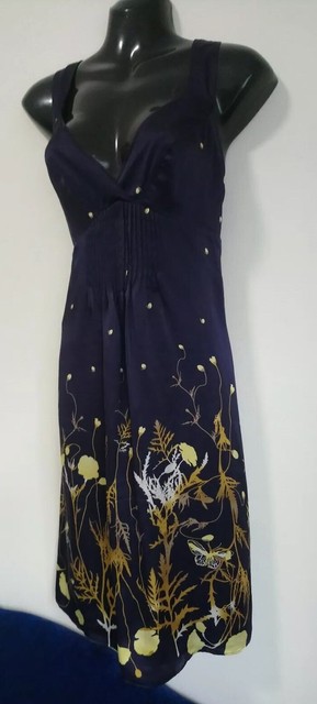 ted baker navy and gold dress