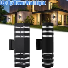 Modern LED Up Down Wall Light Sconce Outdoor Porch Home Dual Heads Lamp Fixtures