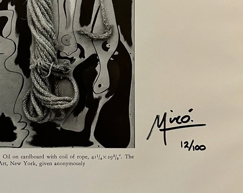 Litografía original firmada a mano Joan Miró con certificado de autenticidad y valoración de $3,500 Foto 3 de 4