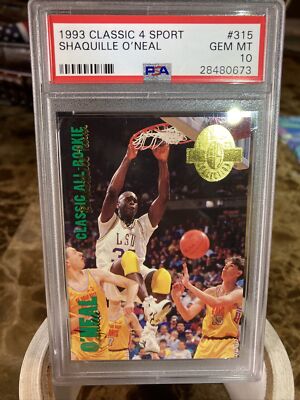 【 鑑定品 PSA9 】　美品　最安値　シャイン・キャッスル　初期　プロモ 1993 Classic Four Sport Gold Seal Shaquille O'neal RC #315 PSA 10