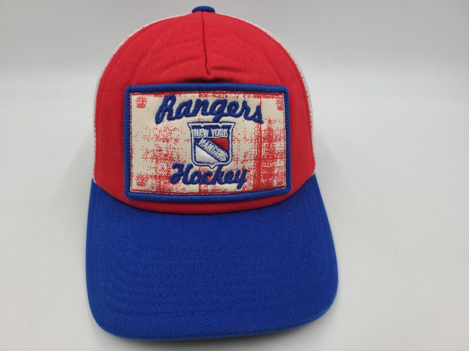 New York Rangers Reebok Mesh Trucker Snapback Hat Cap NHL Hockey Red Blue White