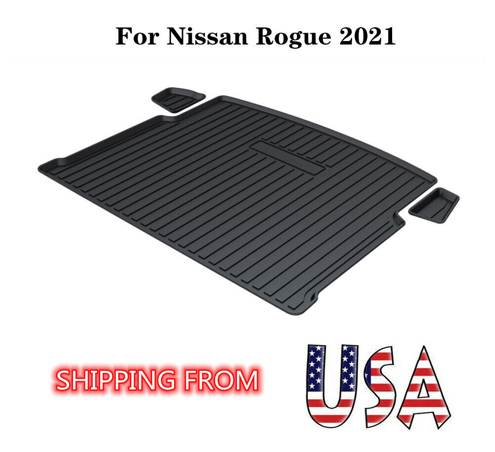 Black TPO Trunk Tray Boot Liner Floor Cover Mat for Nissan Rogue 2021 2022 2023