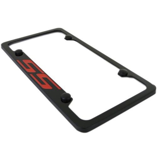 Chevy SS Red Logo License Plate Frame (Black) - Picture 3 of 3