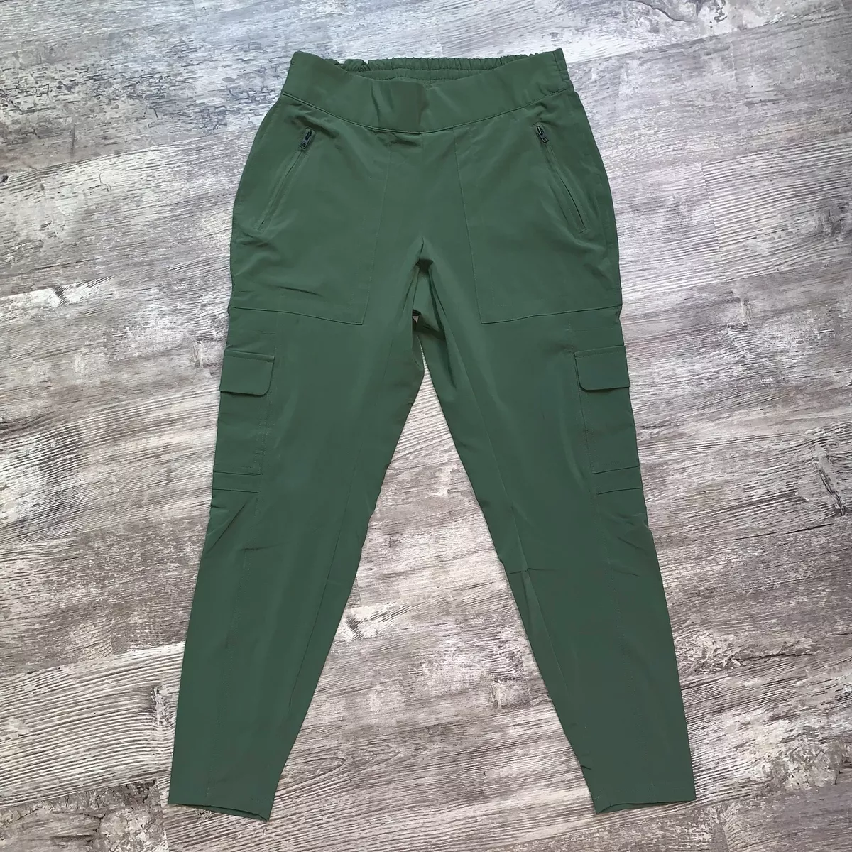 Athleta Chelsea Pants Womens 6 Green Tapered Cargo Pockets Ankle Crop