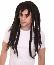 Black Dreadlock Wig Braids Cosplay Pirate Captain Halloween Party Hair HM-031