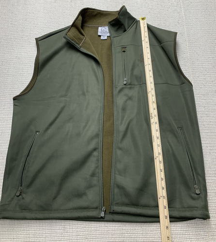 Ducks Unlimited Logo Vest XXL Mens Green Sleeveless Fleece Lined Zip Pockets - Picture 3 of 7