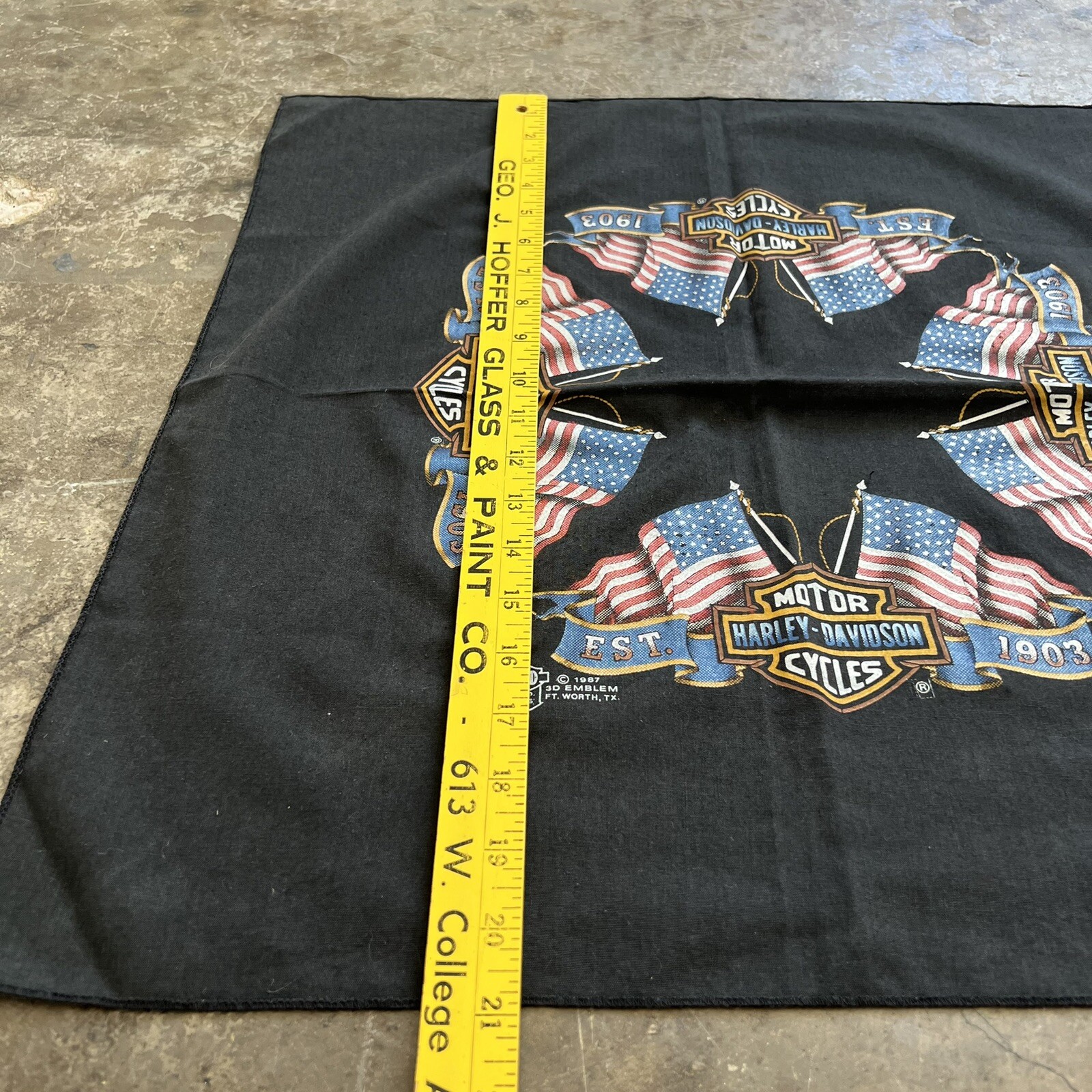 Vintage Harley Davidson 3d emblem bandanna usa vtg bikers choppers 