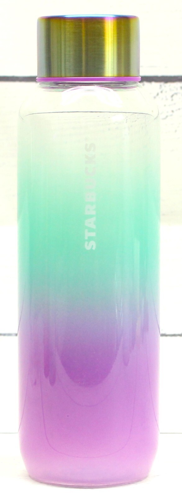 Starbucks 2021 Summer Ombre Purple Teal 20oz Glass Tumbler Water Bottle