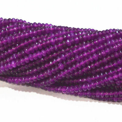 3 Rows Faceted 2x4mm Natural Rose Jade Rondelle Gemstone Beads Necklace 17-19'' | eBay