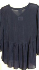 Gorgeous Click By Color Me Cotton XS Deep Plum Blue Top Tunic NWT Made in USA