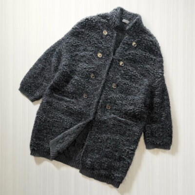Brunello Cucinelli Mohair Wool Cashmere Knit Coat Long Cardigan