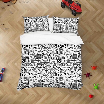 3D Graffiti Tteaching Tools Hand Drawn Quilt Cover Set Bedding Sets Pillowcases