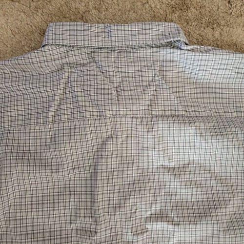 Van Heusen Mens Long Sleeve Button Up Light Gray Plaid Shirt Size XXL 18-18 1/2 - Picture 8 of 8