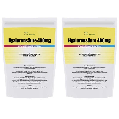 PRONATURAL Hyaluronsäure - 400mg - 120 Kapseln - Für Haut und Anti Aging - Made in Germany