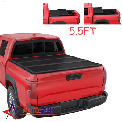 5.5FT 67in FRP Hard Tri-Fold Tonneau Cover Truck Bed For 2017-2024 Nissan Titan